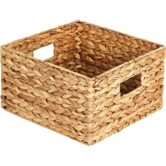 Wicker storage baskets set nesting woven bins home organizer shelf decor - Picture 5 of 7